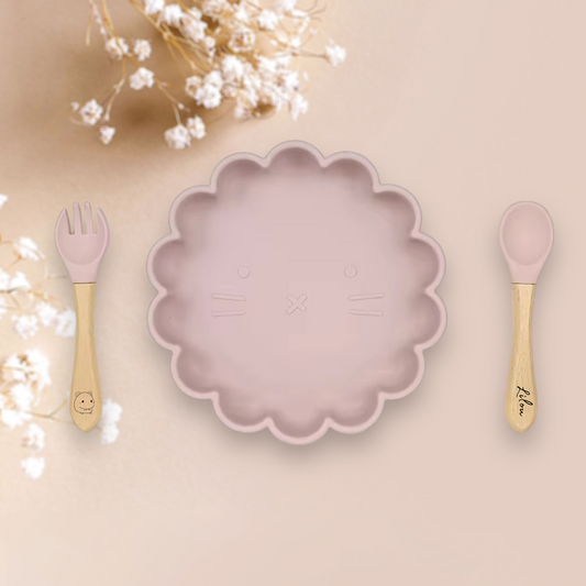 Set de repas + couvert en forme de chat pour enfant | Personnalisable